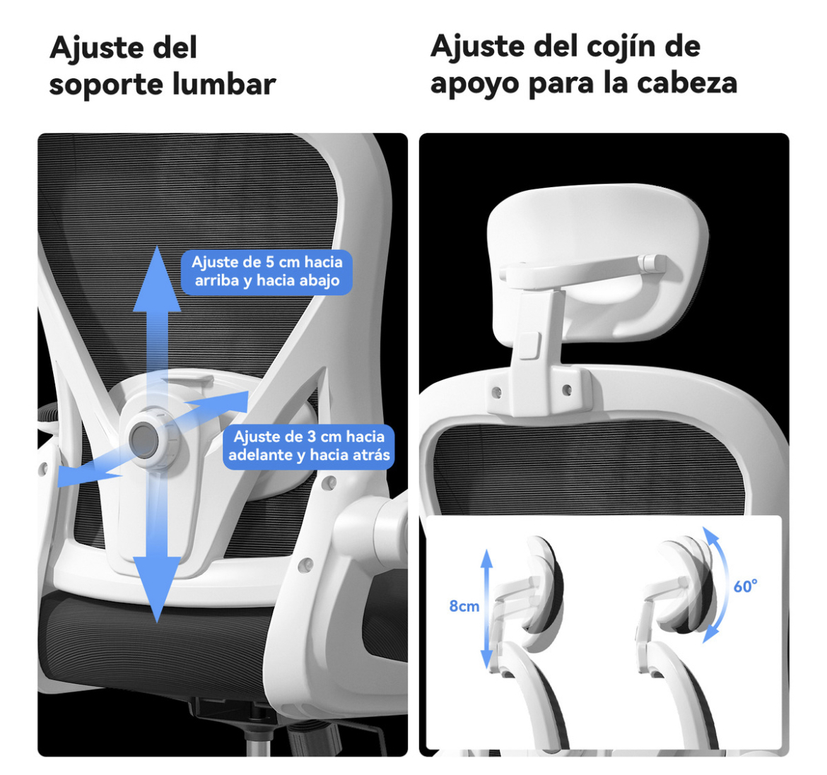 Silla Amia Ergonómica De Escritorio Oficina Soporte Lumbar Elástico Giratoria