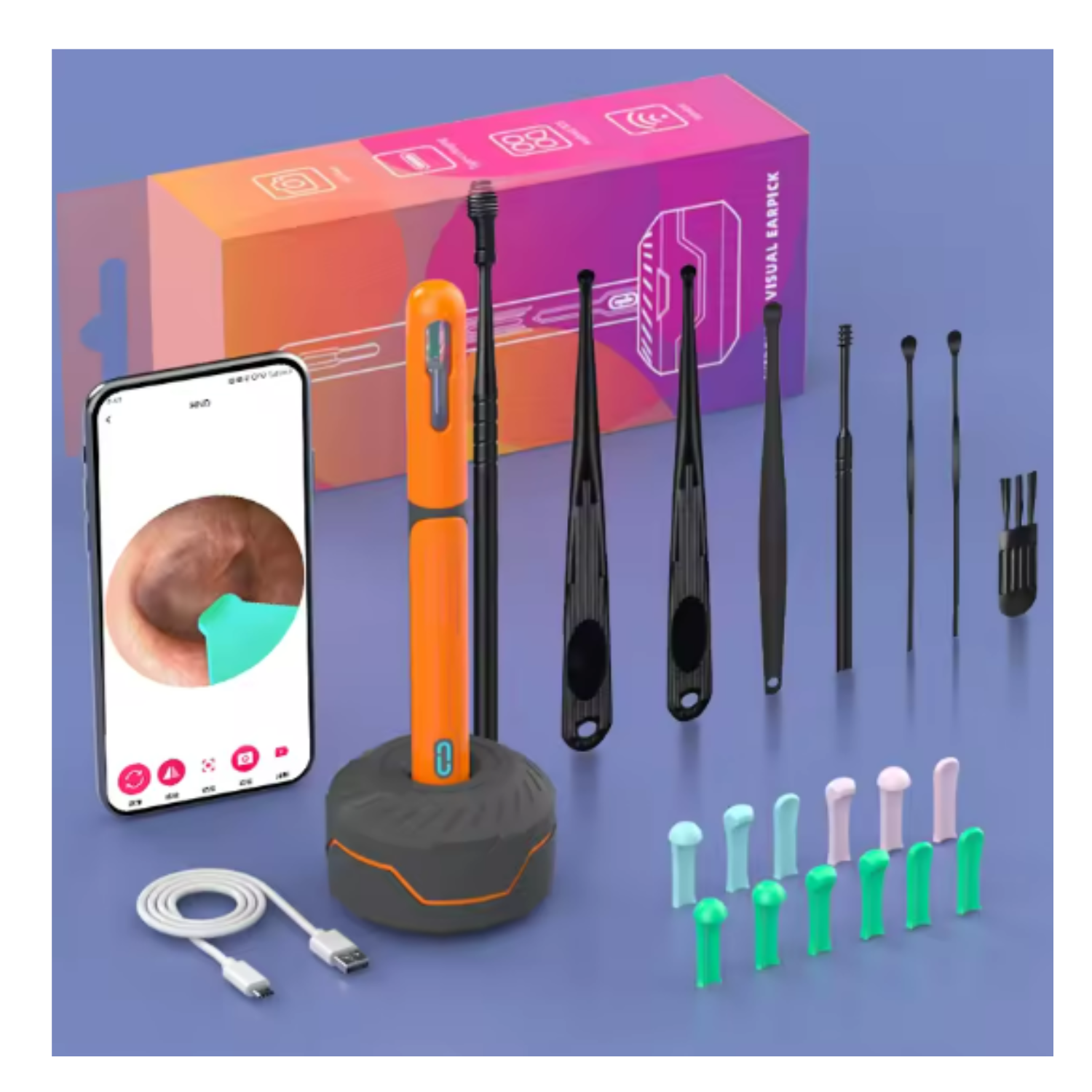 Limpiador de Oídos con Cámara HD NK3 Pro | Otoscopio Endoscopio USB C para Eliminación de Cera