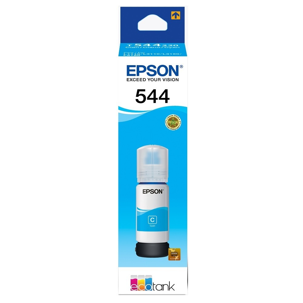 Tanque de Tinta Epson T544 Cian, 65ml impresora cartucho impresiones casa negocio
