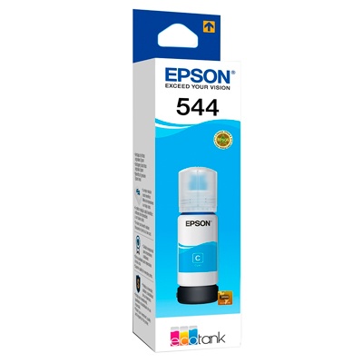 Tanque de Tinta Epson T544 Cian, 65ml impresora cartucho impresiones casa negocio