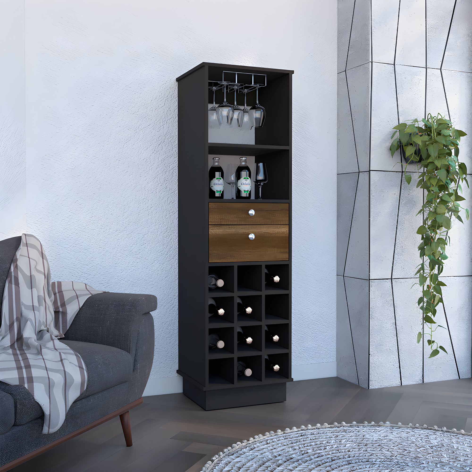 Mueble Bar Clásico Oxford con Madera