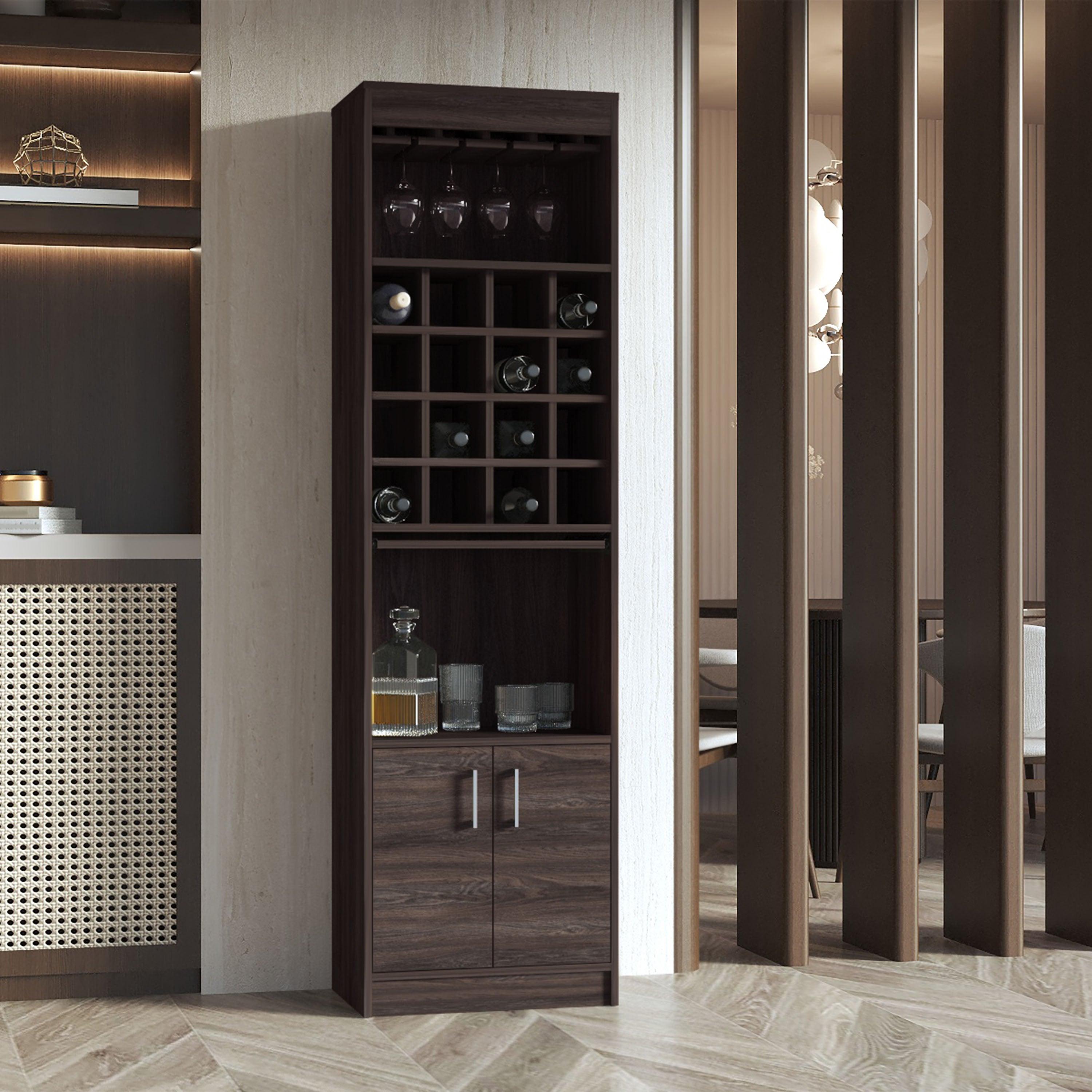 Mueble Bar Alto con 2 Puertas Tabaco