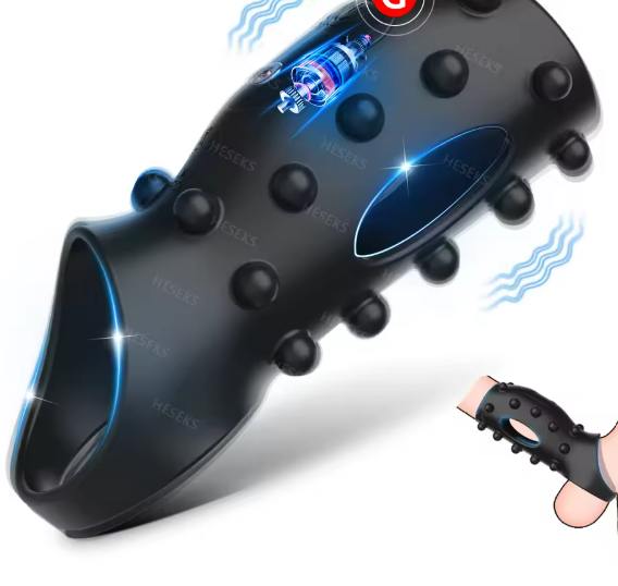 Funda Vibratoria para Pene con Anillo  Vibrador| Estimulación del Punto G y Retraso de Eyaculación — Juguete Sexual para Adultos