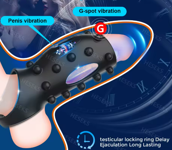 Funda Vibratoria para Pene con Anillo  Vibrador| Estimulación del Punto G y Retraso de Eyaculación — Juguete Sexual para Adultos
