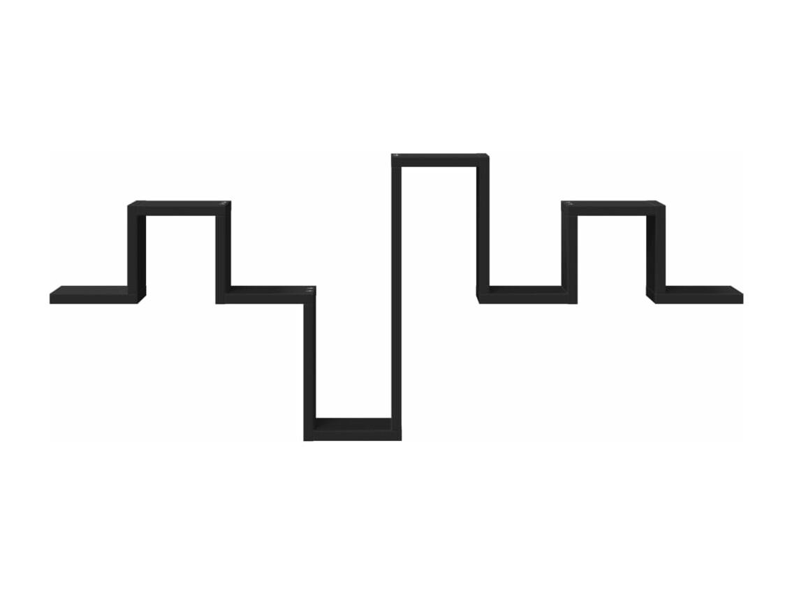Repisa Flotante Zig Zag Negra