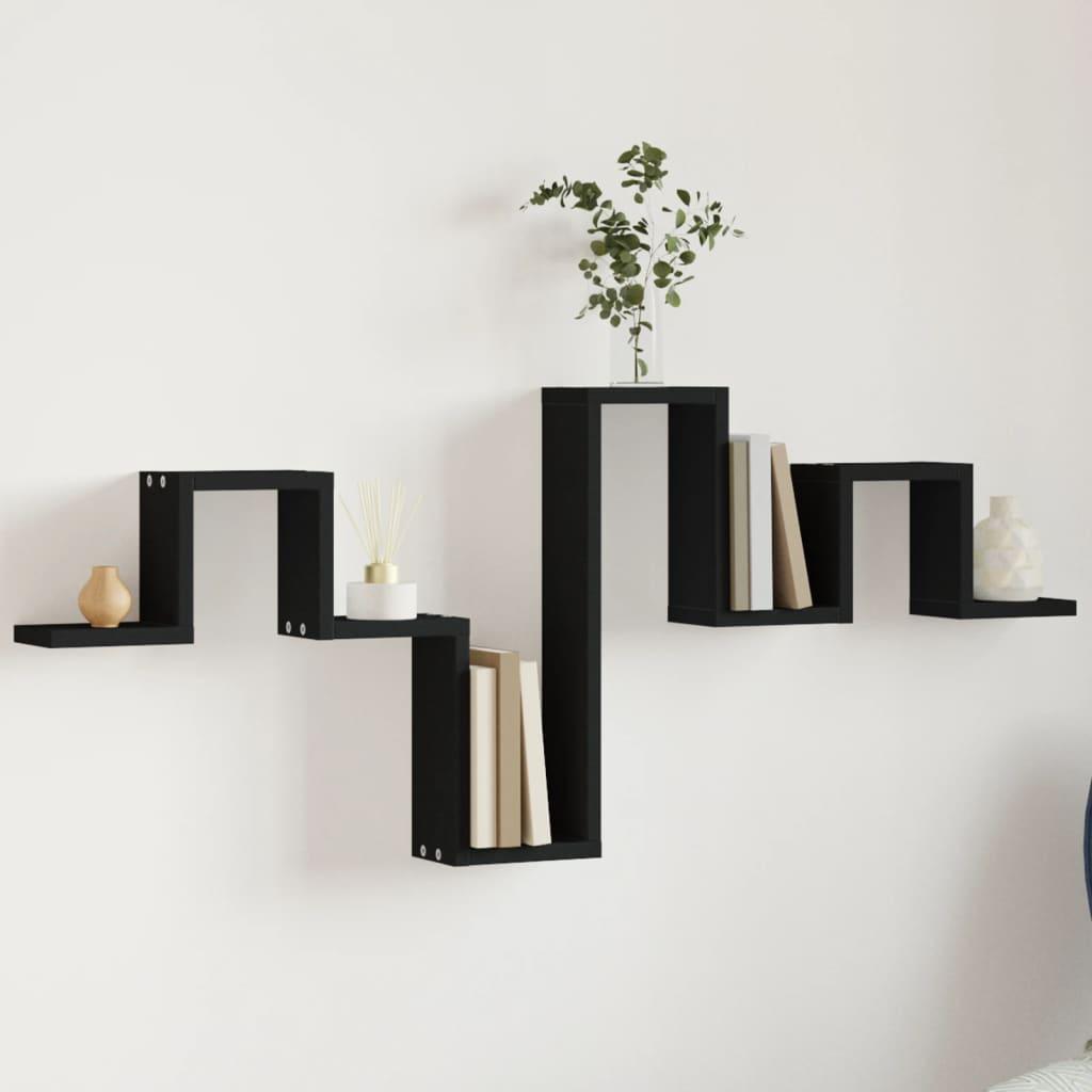 Repisa Flotante Zig Zag Negra