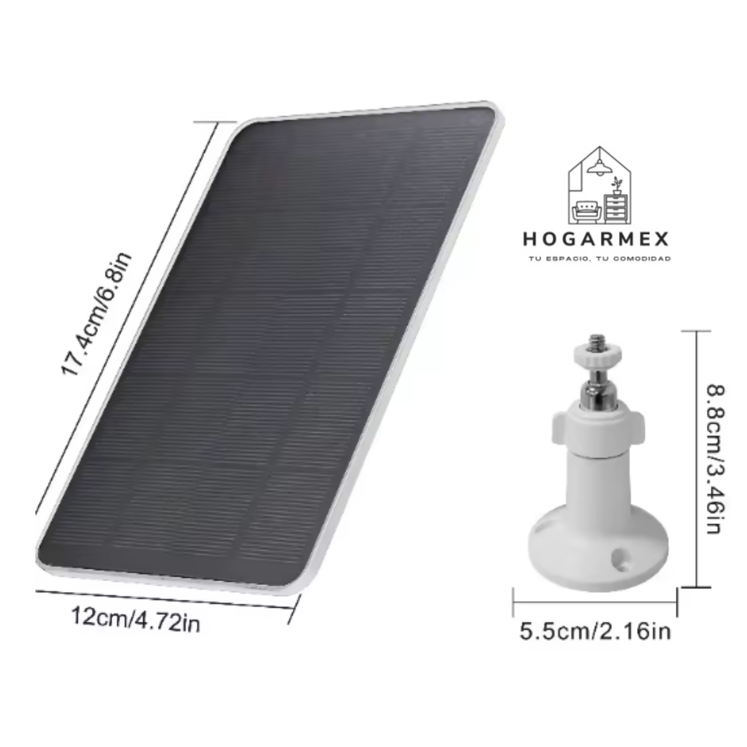 Panel Solar Micro Tipo C 10W 5V | Cargador Solar Impermeable y a Prueba de Polvo para Exteriores, Cámaras de Seguridad y Iluminación del Hogar