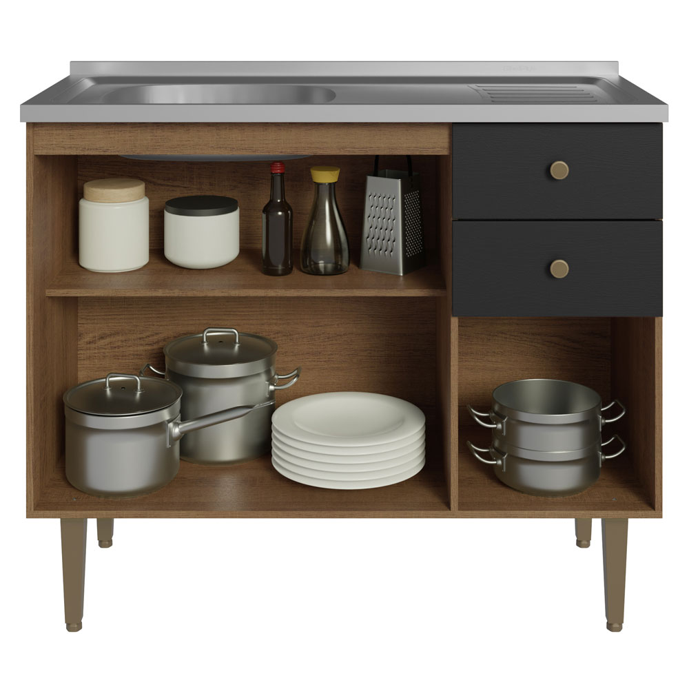 Alacena Gabinete Bajo Cocina Madesa Gourmet 105 Con Tarja MN