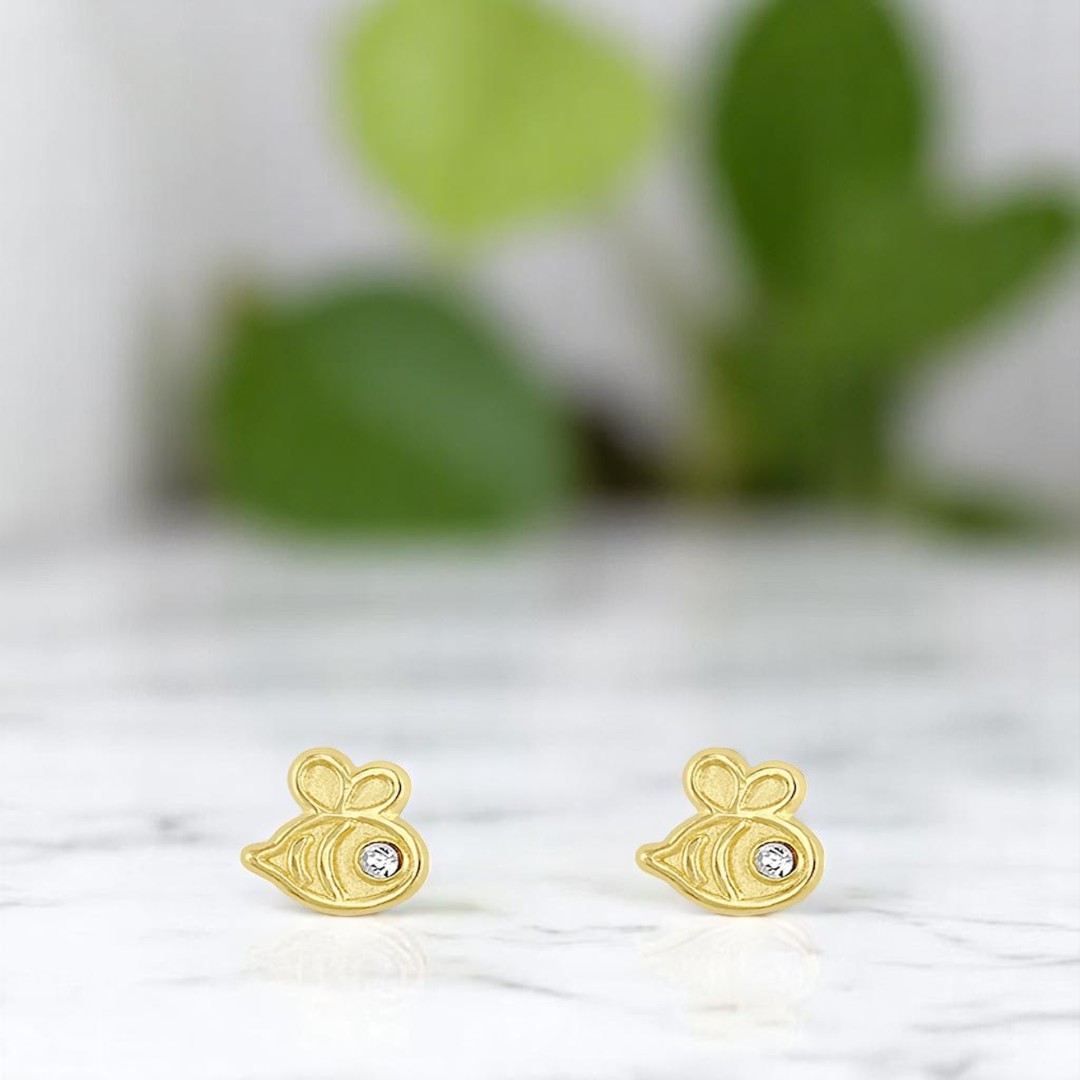 Broquel Abejita En Oro De 10 K + Obsequio + Envío