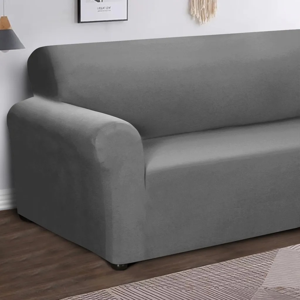 Funda Elástica De Sofá Protector De Sillón 2 Plazas Lavable Color Dark Gray Lisa