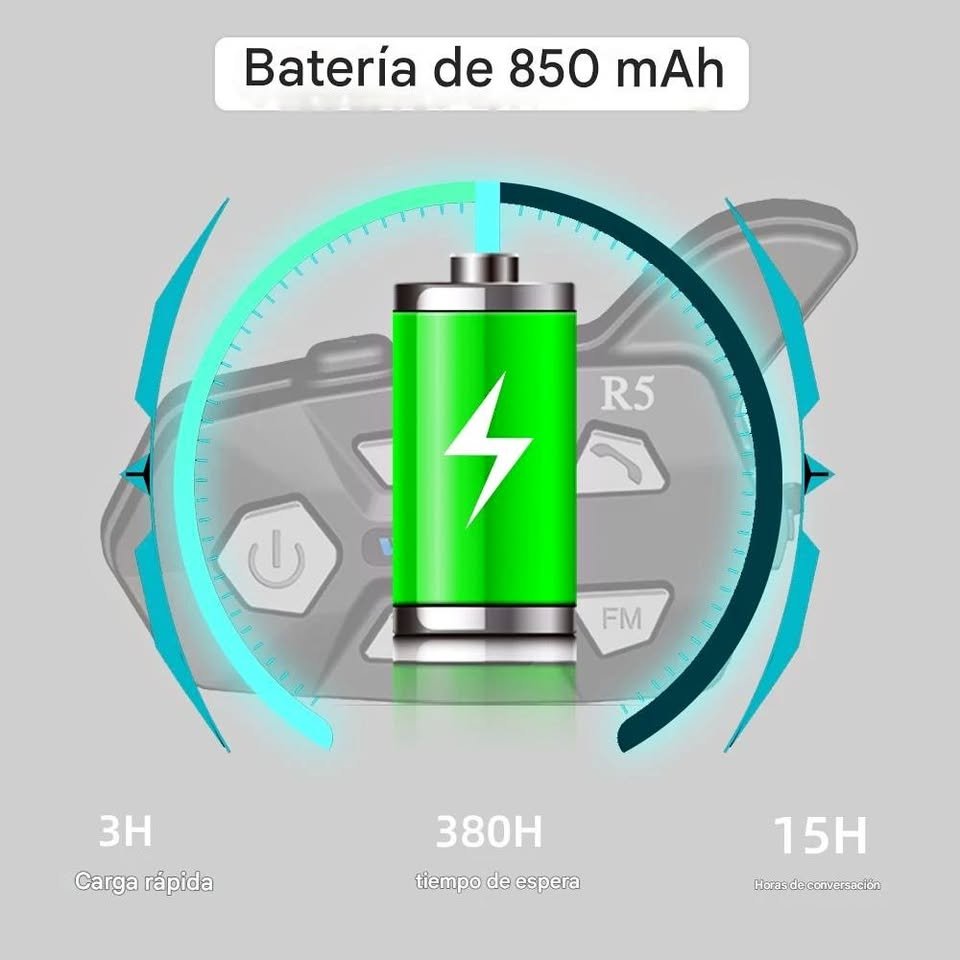 1pz Intercomunicador Bluetooth moto casco 1000M inalámbrico impermeable Interphone auriculares Cel