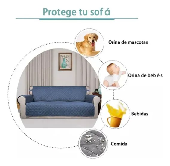 Protector Cubre Sala De Funda Sofá 2-plaza Impermeable Marrón