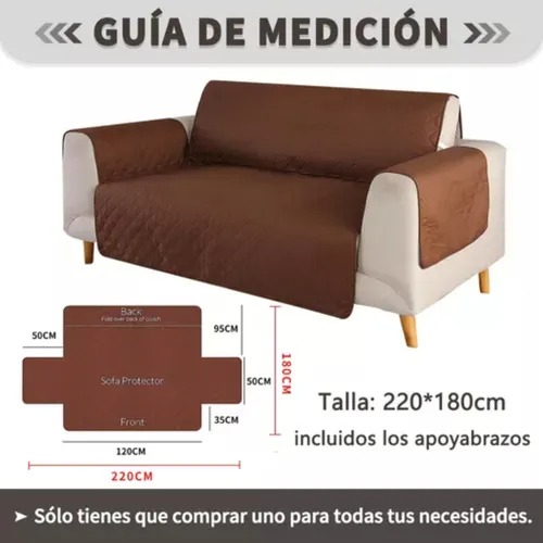Protector Cubre Sala De Funda Sofá 2-plaza Impermeable Marrón