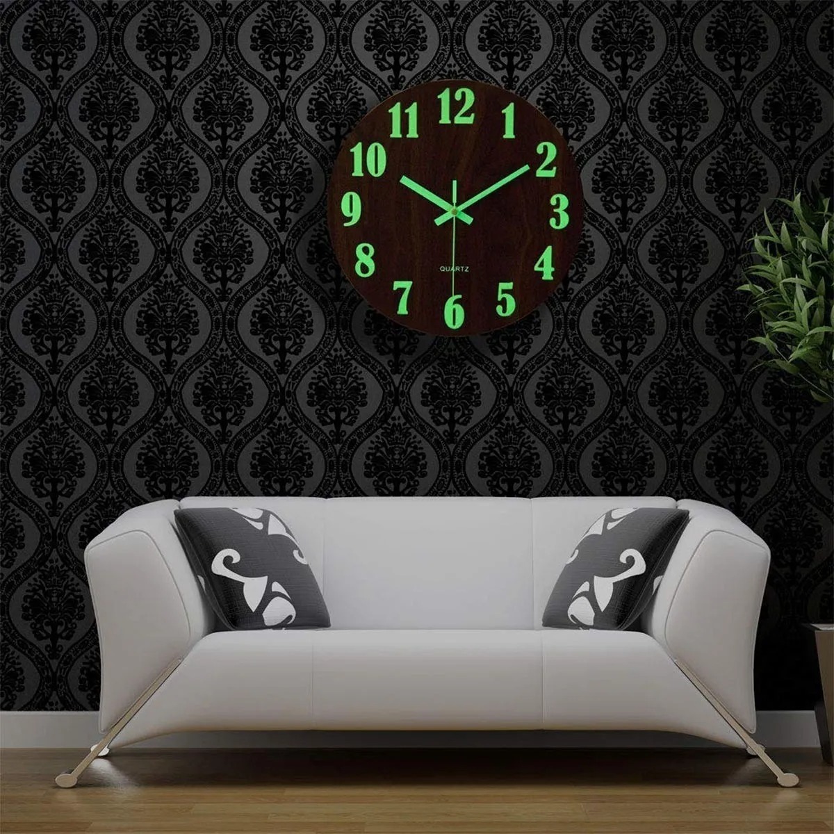 Reloj De Pared Moderno Con Luz Nocturna, Reloj De Pared Sile