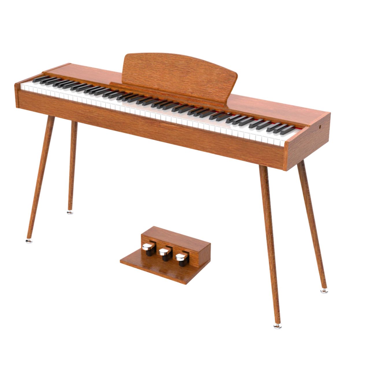 Piano con Atril para Partituras, Teclado de 3 Pedales, 88 Teclas con Banco Bluelander