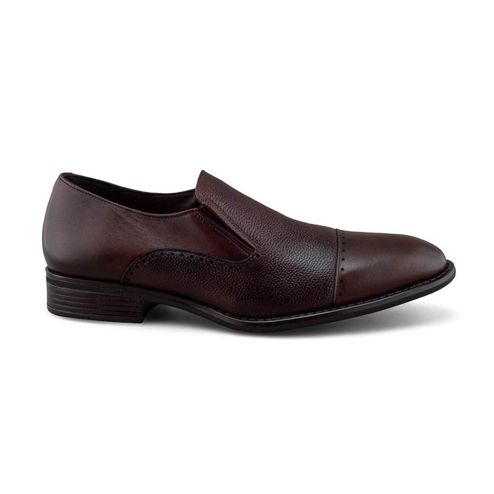 Mocasín de Vestir para Hombre Slip-On Café en Piel