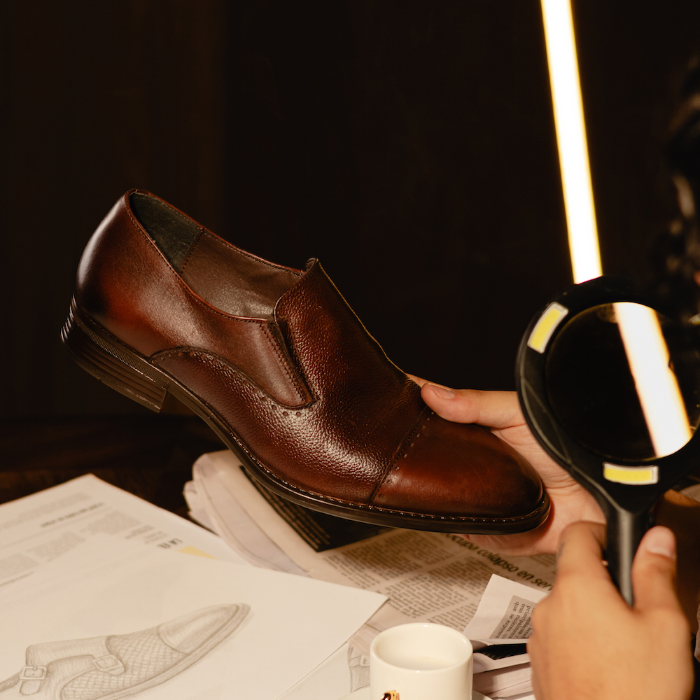 Mocasín de Vestir para Hombre Slip-On Café en Piel