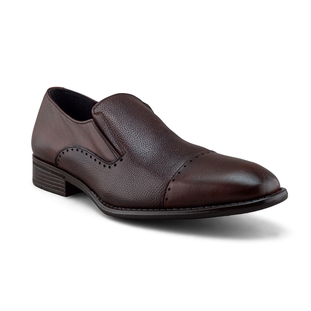 Mocasín de Vestir para Hombre Slip-On Café en Piel