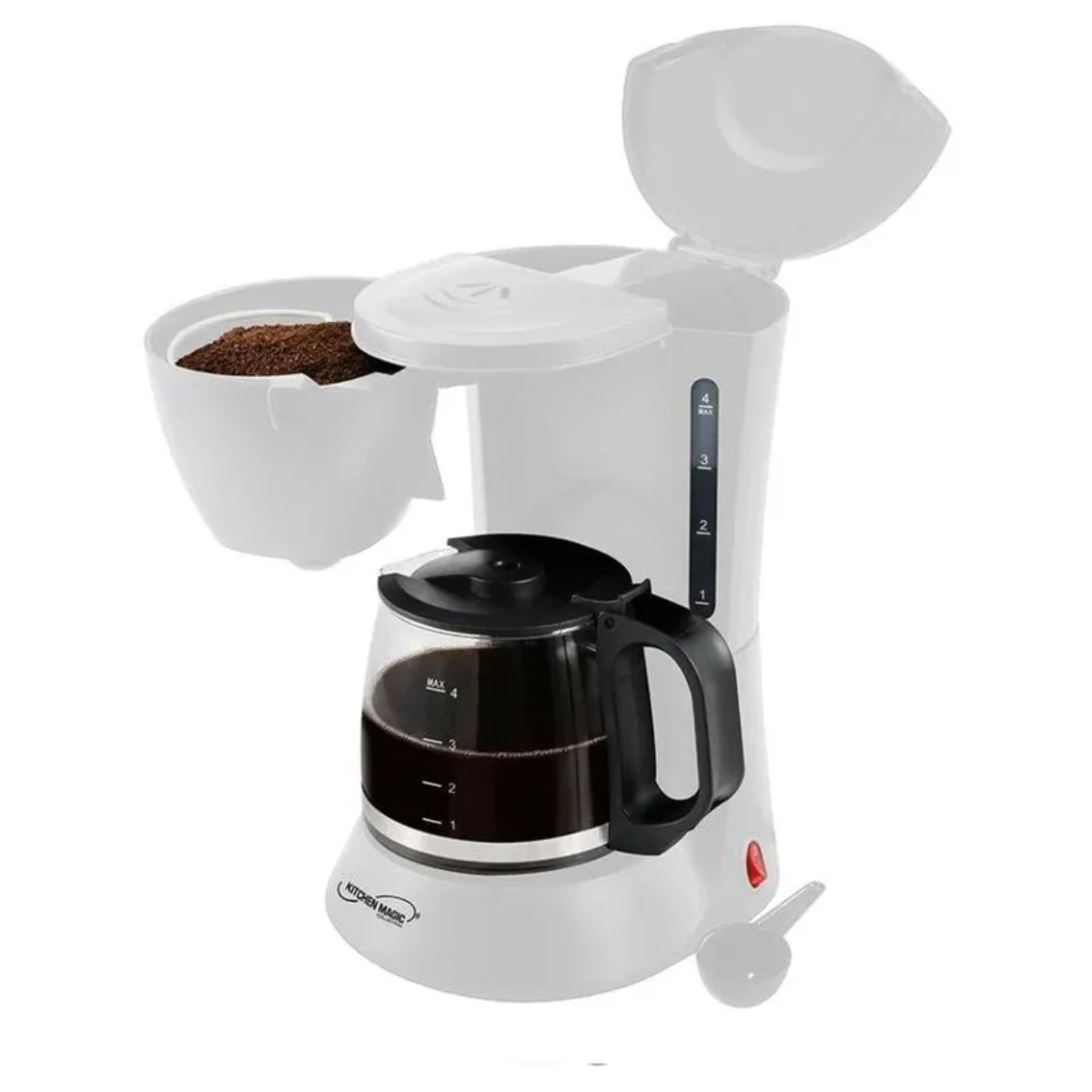 Cafetera Personal 4 Tazas 600 Watts Blanca + Nutri Procesador 1,000W Negro ENDY5