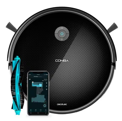 Robot Aspirador Cecotec Conga 4938 | 4 en 1: Barre, Aspira, Friega y Pasa la Mopa | 2200 Pa | Wi-Fi | Control por App | Autonomía 160 min