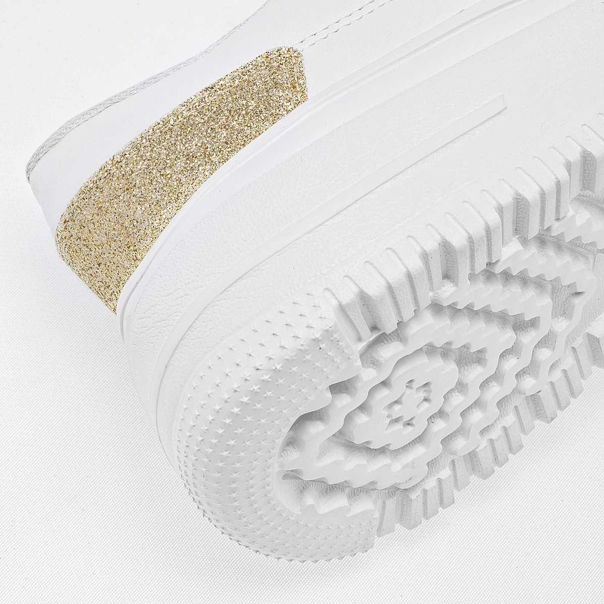MORAMORA MAGO MUJER TENIS CASUAL PLATAFORMA 4 CM COLOR BLANCO ORO