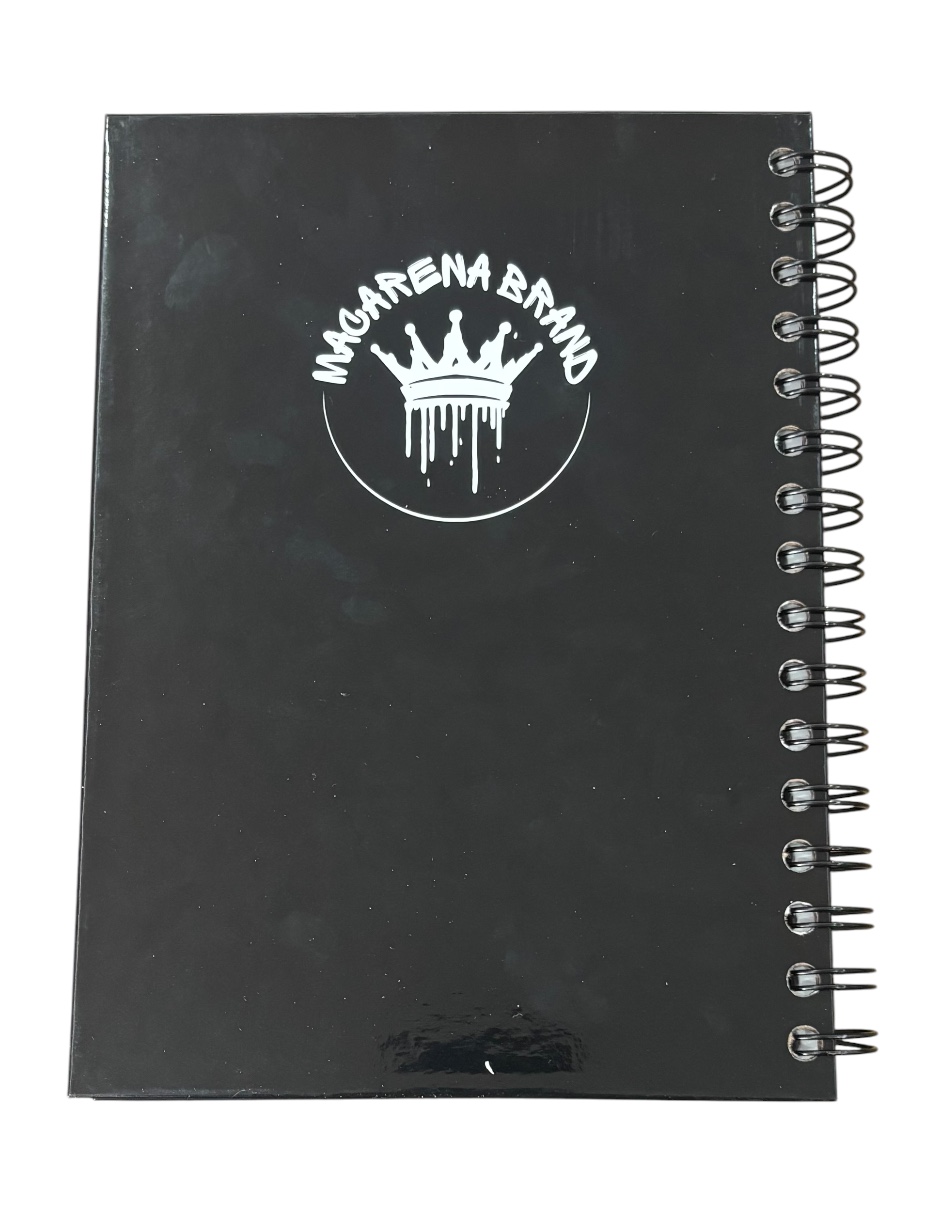 Libreta de pasta dura estilo francés, color negro, hoja blanca, Nintendo MarioBros 2