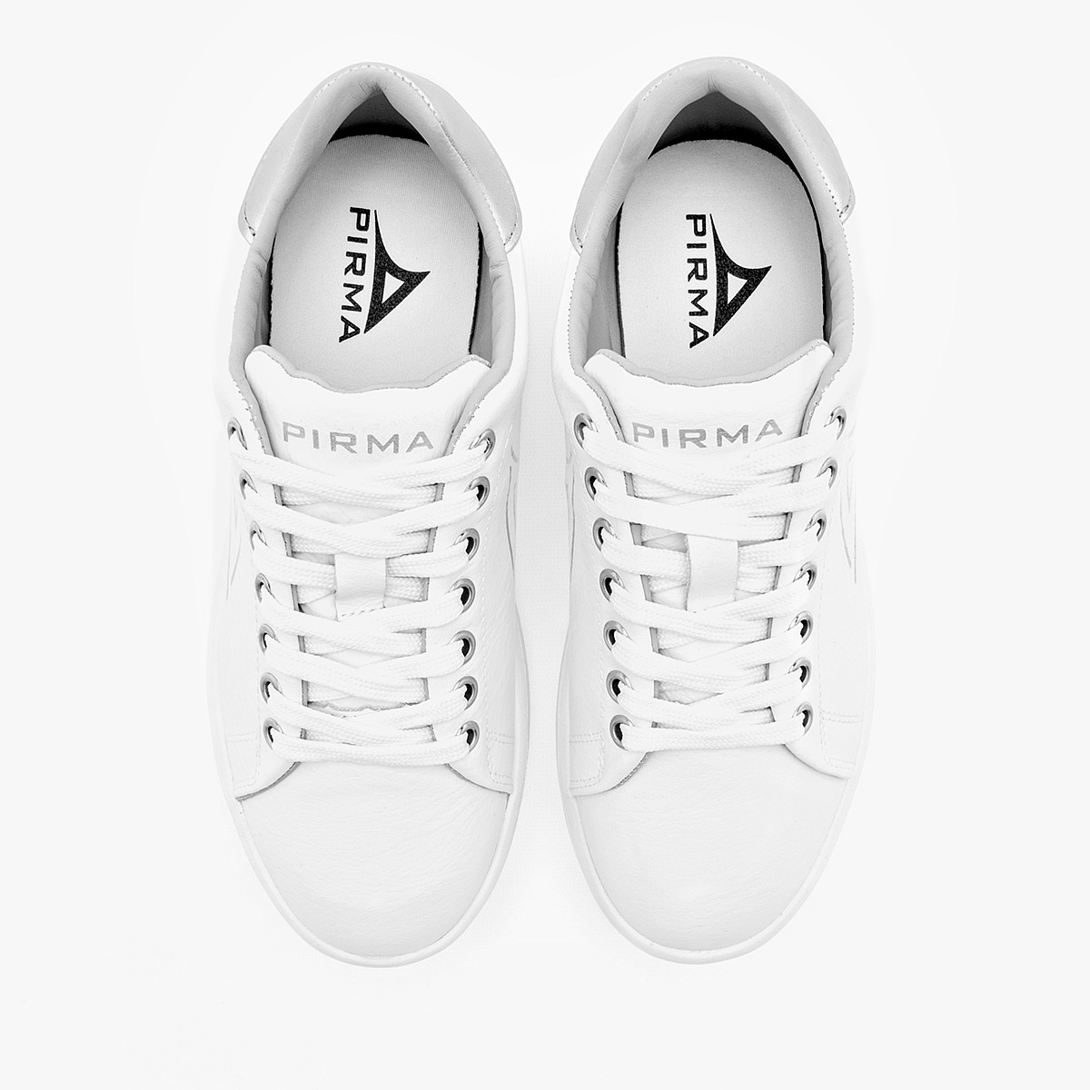 PIRMA 5066 MUJER ZAPATO CASUAL EN PIEL COLOR BLANCO PLATA