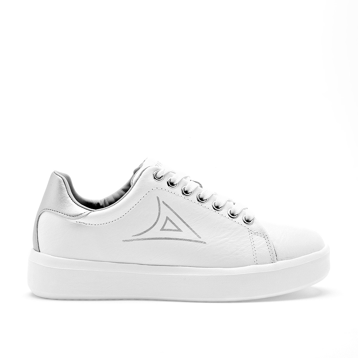 PIRMA 5066 MUJER ZAPATO CASUAL EN PIEL COLOR BLANCO PLATA