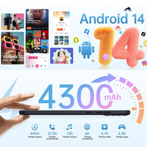 Celular Oukitel C53 Android 14 Smartphone 8gb + 64gb/1tb Ampliable Teléfono Móvil 6.6 Inch Hd+ Smartphone 13mp + 5mp Camera 4300mah 4g Doble Sim