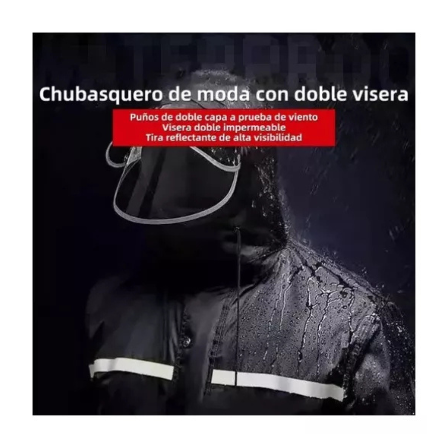 Impermeable Motociclista Moto Reflejante Con Capucha