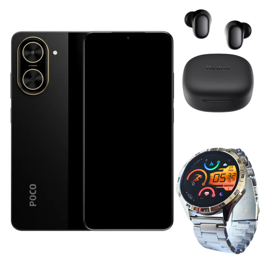 Xiaomi Poco C71 128gb Rom/4gb Ram + Buds 6 play + Smartwatch G-Tide Power