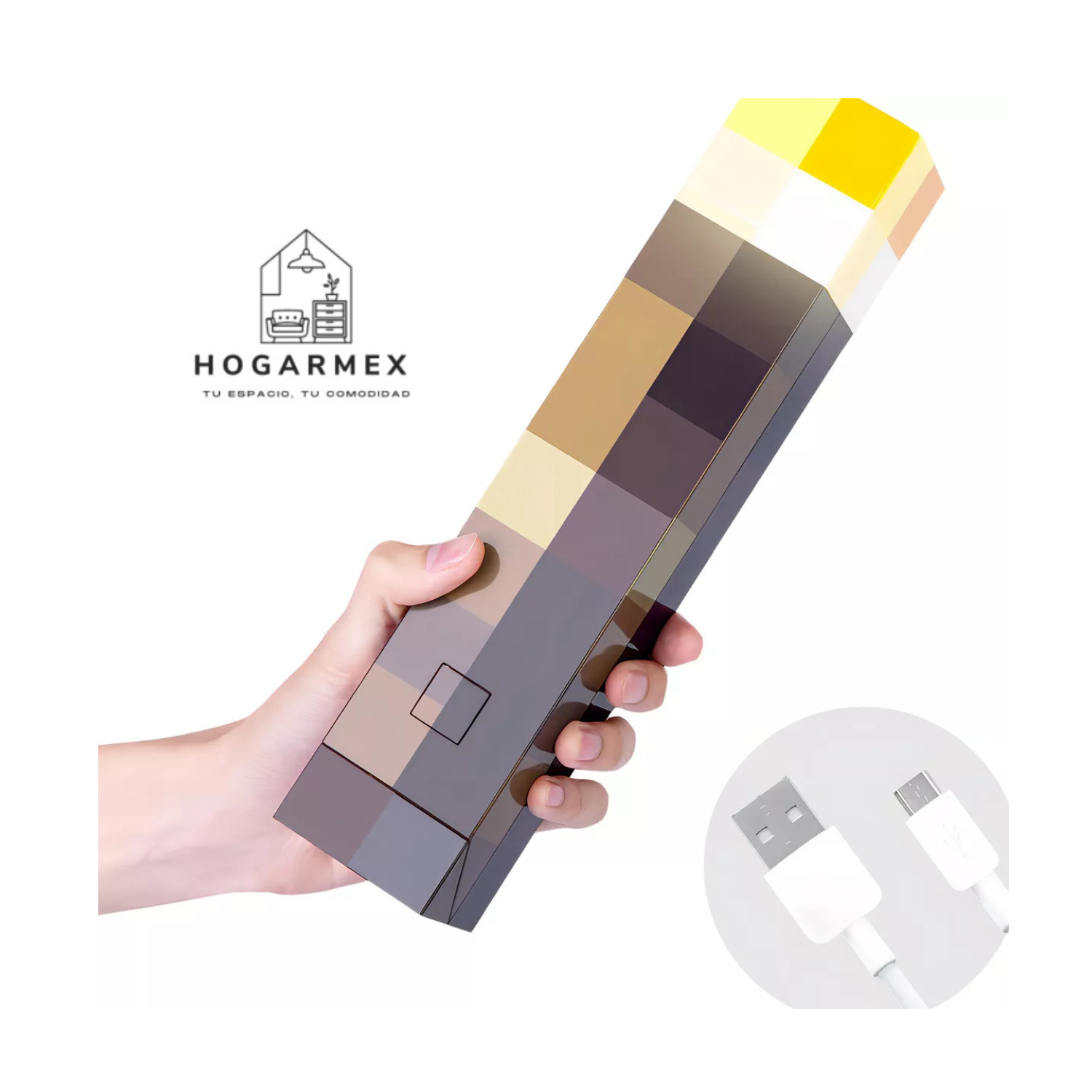 Lámpara Antorcha LED Minecraft | Luz Nocturna Brownstone