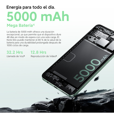 Realme Note 60x Dual Sim 4g 3gb Ram 64gb Rom 6.74'' 90hz 8mp Cámara Ip54 Impermeable 5000mah Potente Chipset 8-core Procesador Unisoc T612 Verde