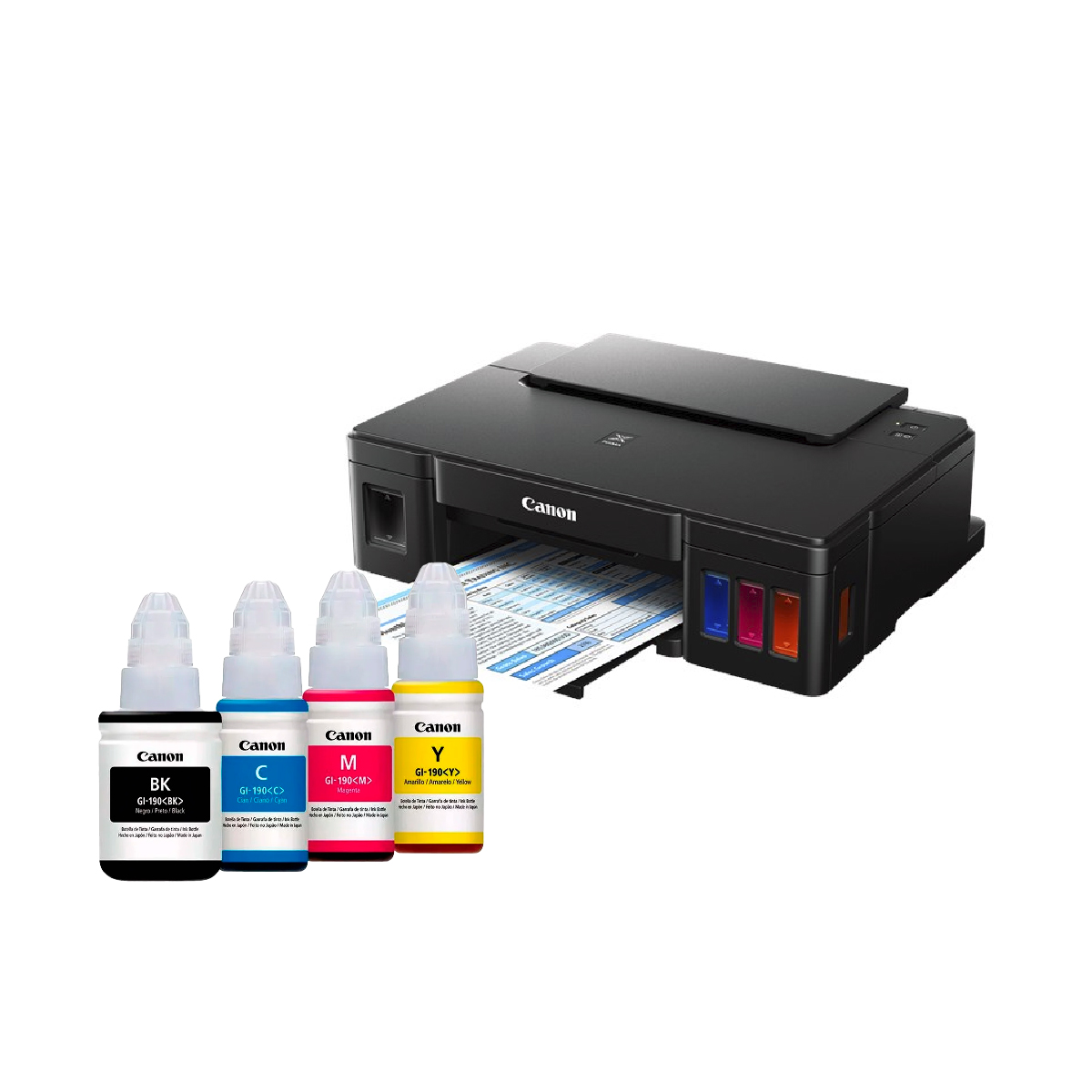 Impresora Canon PIXMA G1110 Color + Kit Tinta Canon Gi-190 70ml