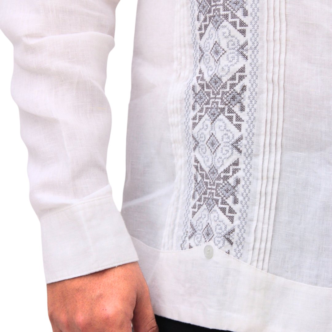 Guayabera de Lino Bordada Manga Larga para Hombre Teya Artesanal