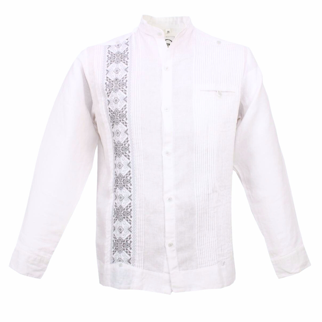 Guayabera de Lino Bordada Manga Larga para Hombre Teya Artesanal