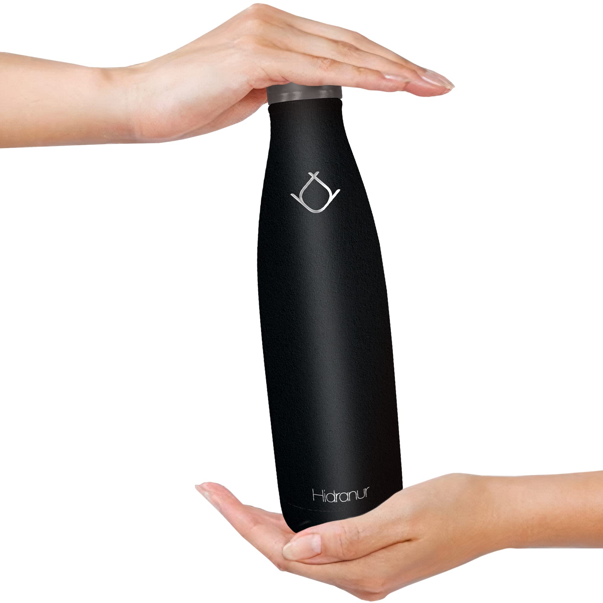 Termo de Acero Inoxidable 25 Oz (739.33 ml) con Cepillo de Lavado, Negro Hidranur 