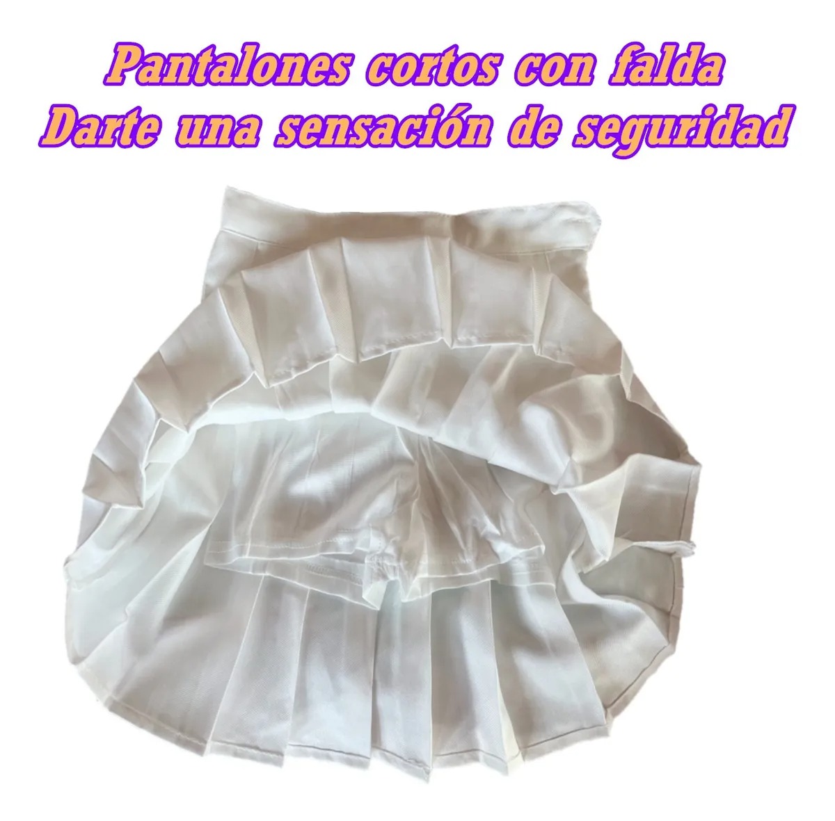 Elegante De Falda Tableada Con Short