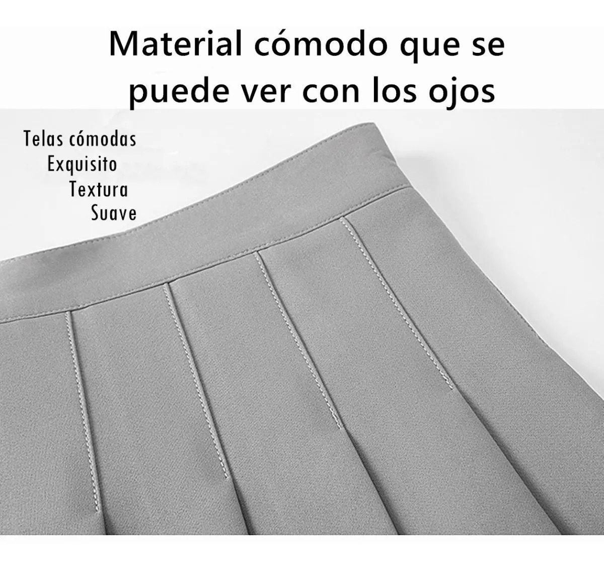 Elegante De Falda Tableada Con Short