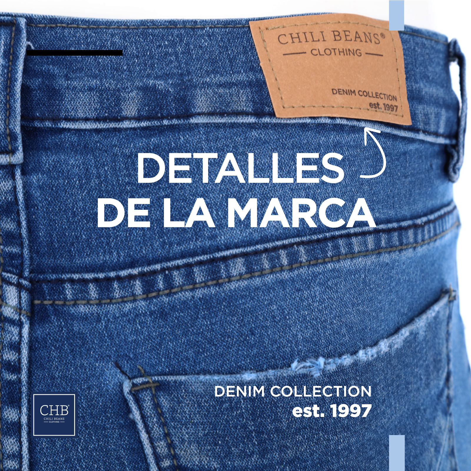 Jeans Mezclilla Corte Skinny Color Azul Para Hombre CHB Chili Beans Clothing Co.