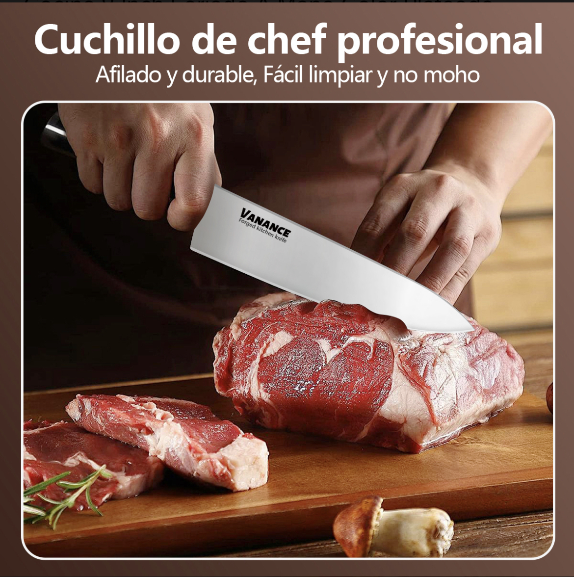 Cuchillo Chef De Cocina Acero Inoxidable VAN02517 Alto Profesional Cuchillos De Cocina 8 Inch