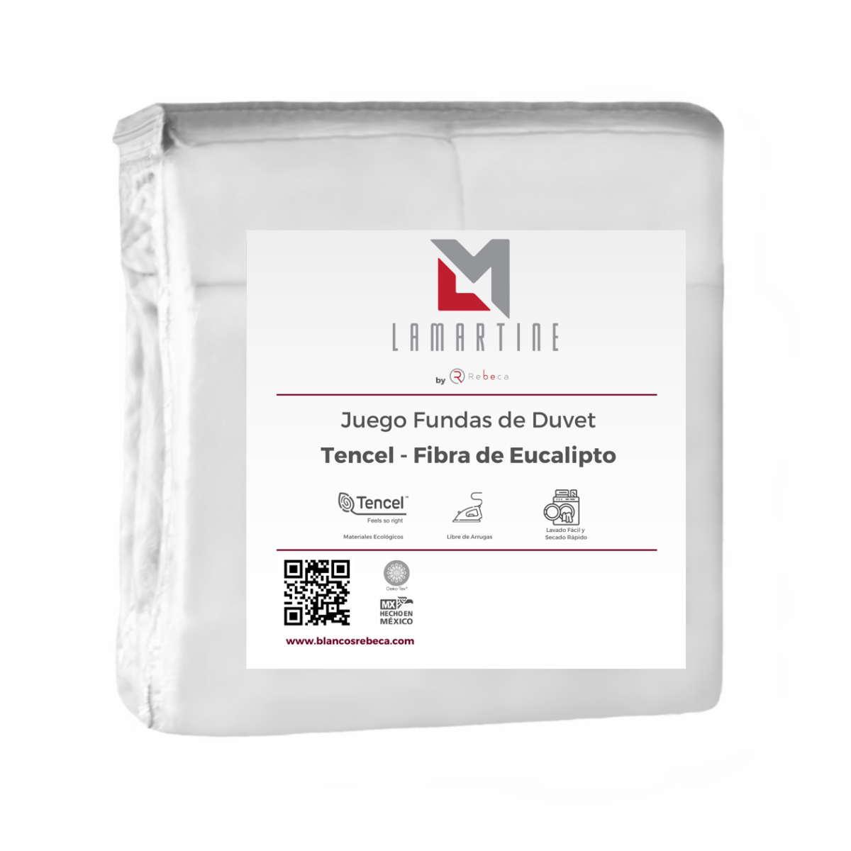 Fundas para Duvet Tencel -Fibra de Eucalipto -Micro-Lyocell  -Tamaño Individual -Color Blanco