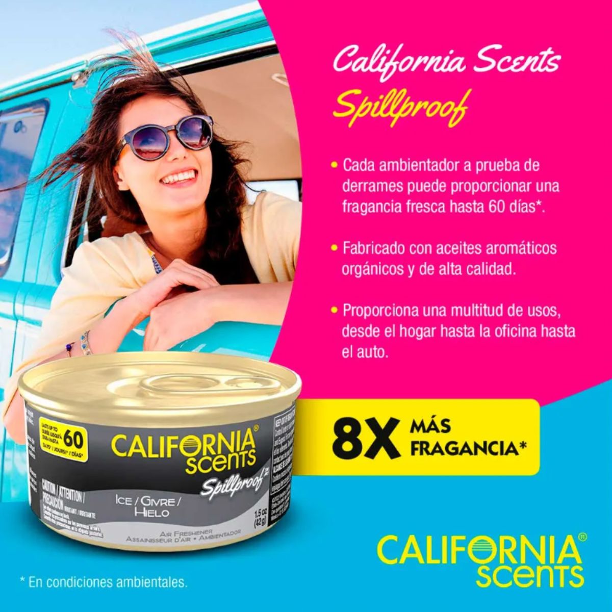 Aromatizante Auto California Scents Ice 60 Días de Aroma