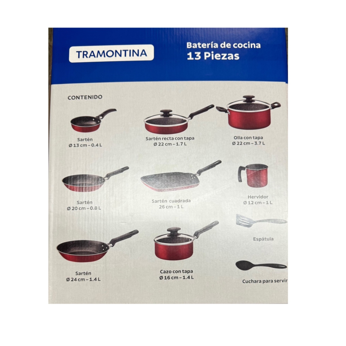 Batería de Cocina Tramontina 27899/483 13 Pzas Rojo Granito ENDY4