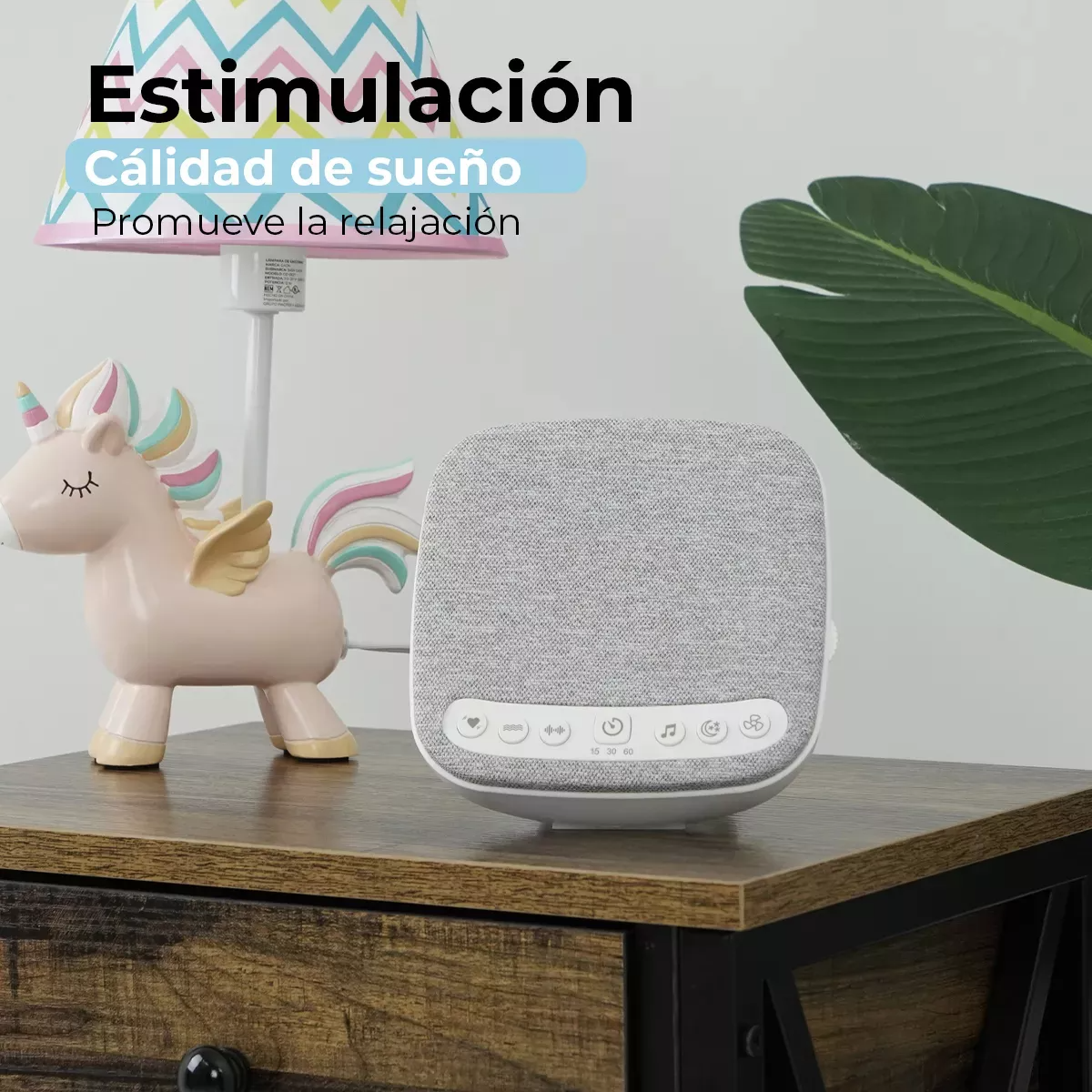 Maquina De Ruido Blanco Para Dormir Bocina Portátil Para Bebes con Ruidos de Fondo Tranquilizantes Color Gris