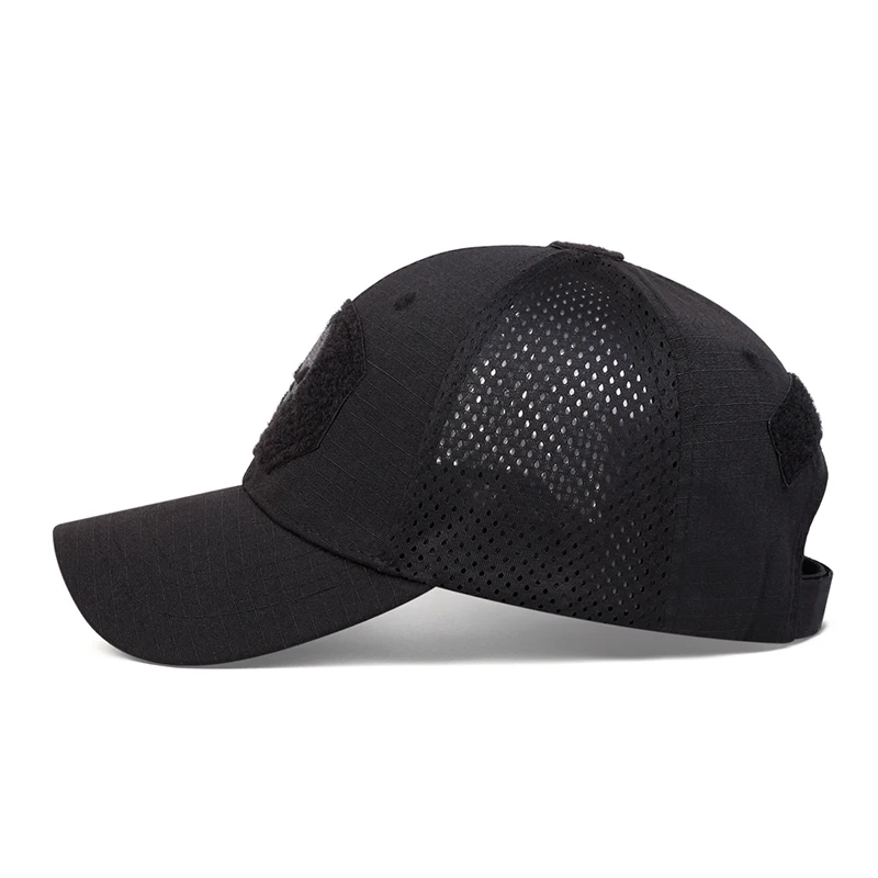 Gorra cráneo negro táctico velcro bordado sombreros deporte moto bici ajustables sombrero solar.