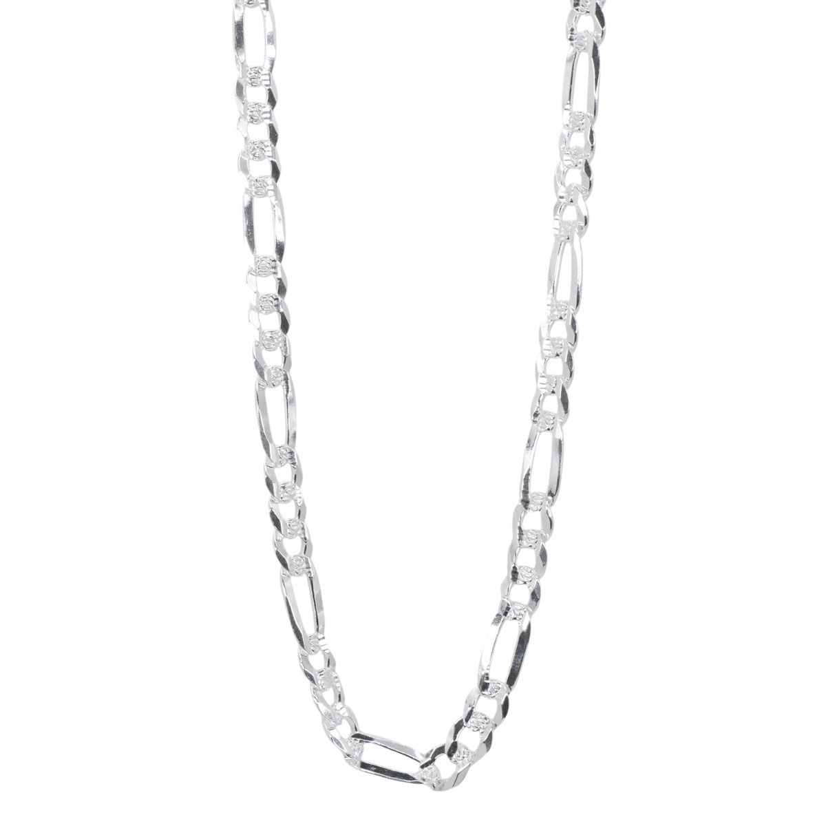 Cadena Figaro Plata .925 Hombre Diamantada 