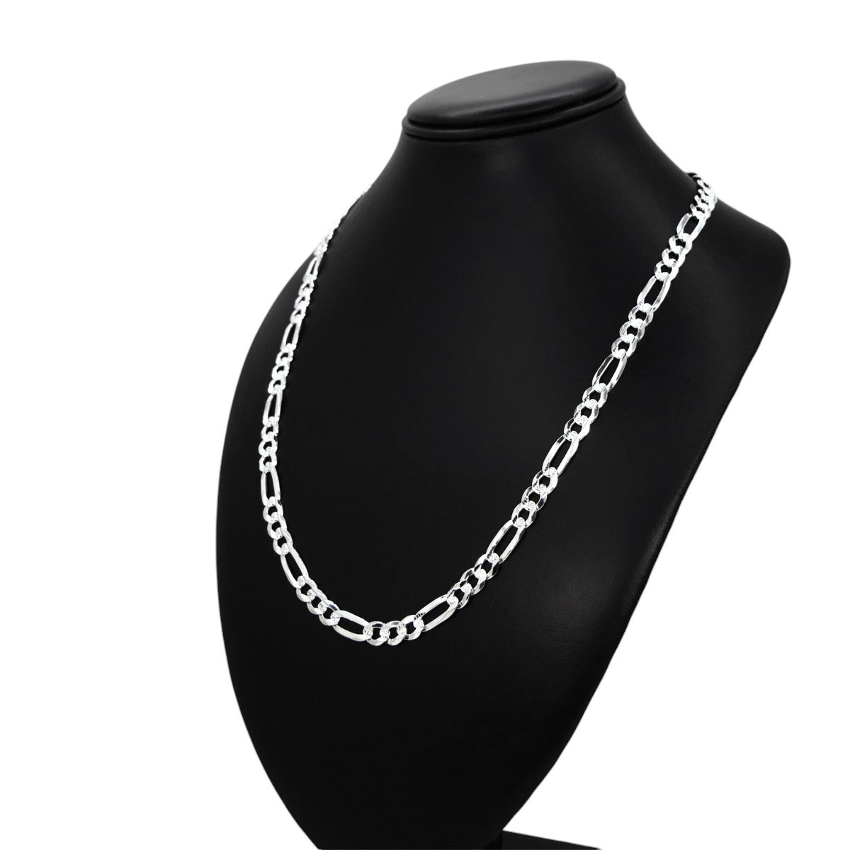 Cadena Figaro Plata .925 Hombre Diamantada 
