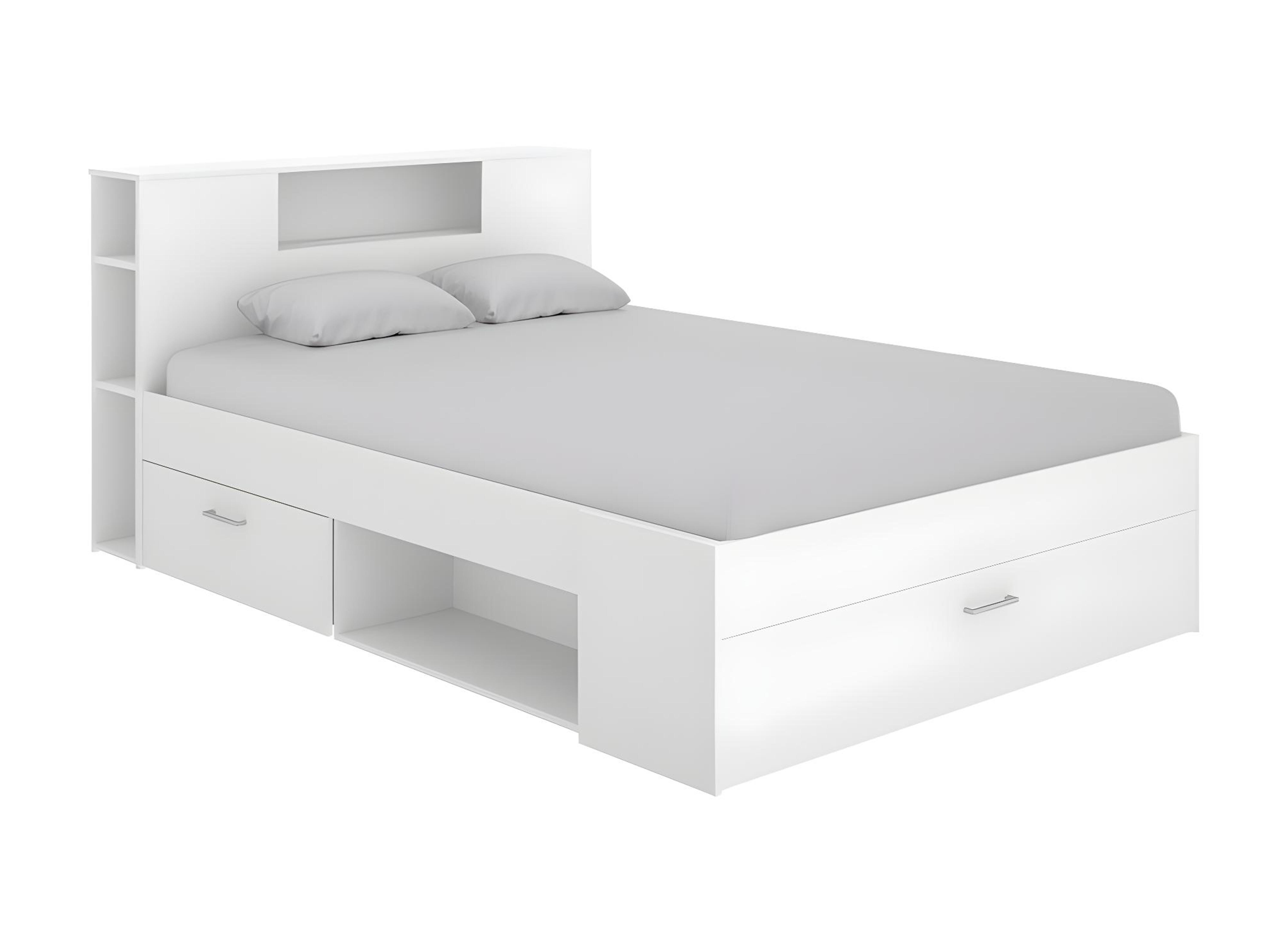 Cama Queen con Cabecera  Blanca