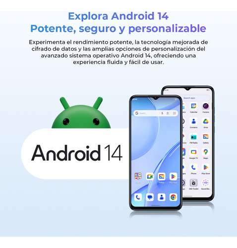 Oukitel C57pro Teléfono Celular Inteligente Dual Sim 16(4+12)+256 Gb 4300mah Loudspeaker 6.52in Hd+ Ip5x/la Moda Es Ligera Smartphone /gps/tomar Fotos